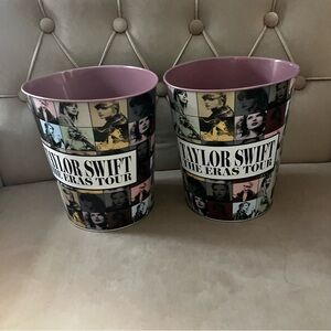 Set of 2 Taylor Swift the Eras tour movie 130 ounce metal  popcorn bucket